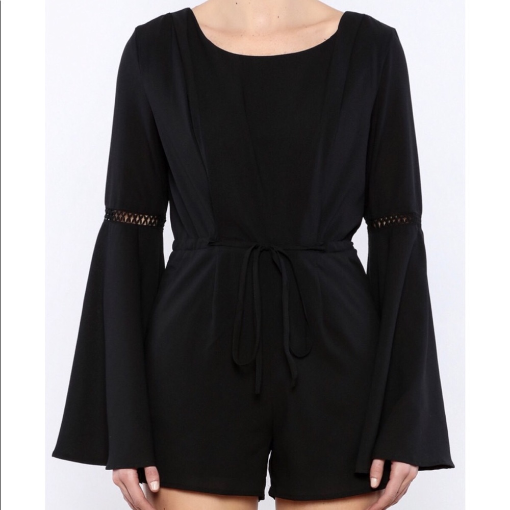 NEW LOVERICHE black ROMPER bell sleeves